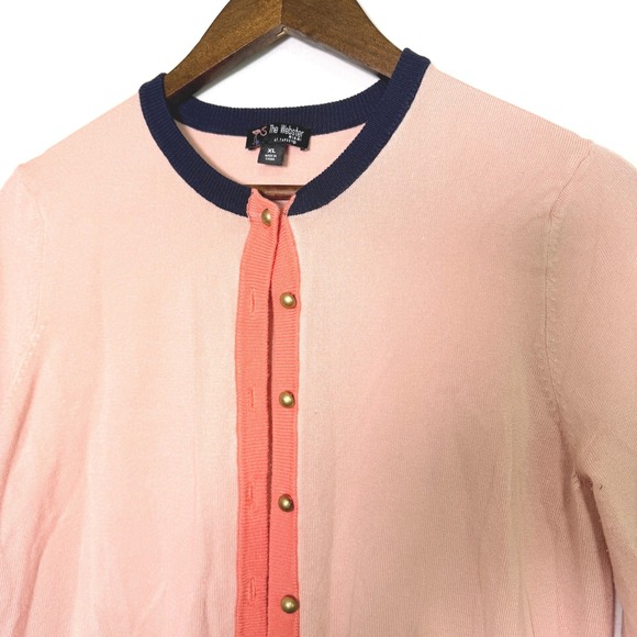 The Webster at Target Sweaters - The Webster at Target Pink Colorblock Cardigan Sweater Gold Buttons XL 251030718